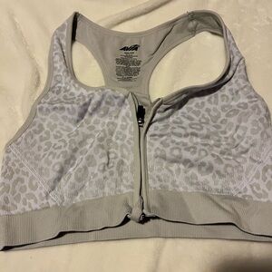 Avia Light Gray Leopard Sports Bra
